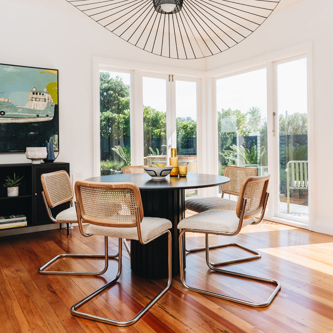 Rho Black Oak Round Dining Table