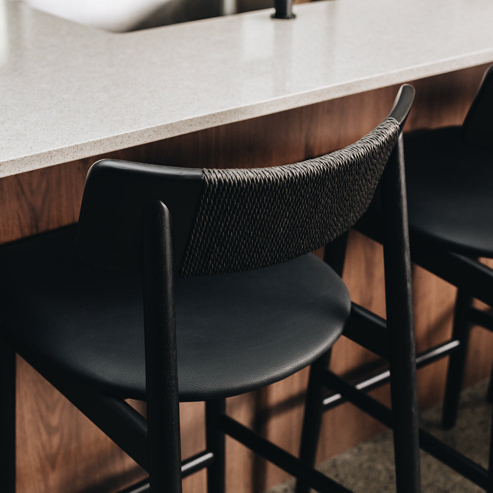 Niles High back Barstool - Black