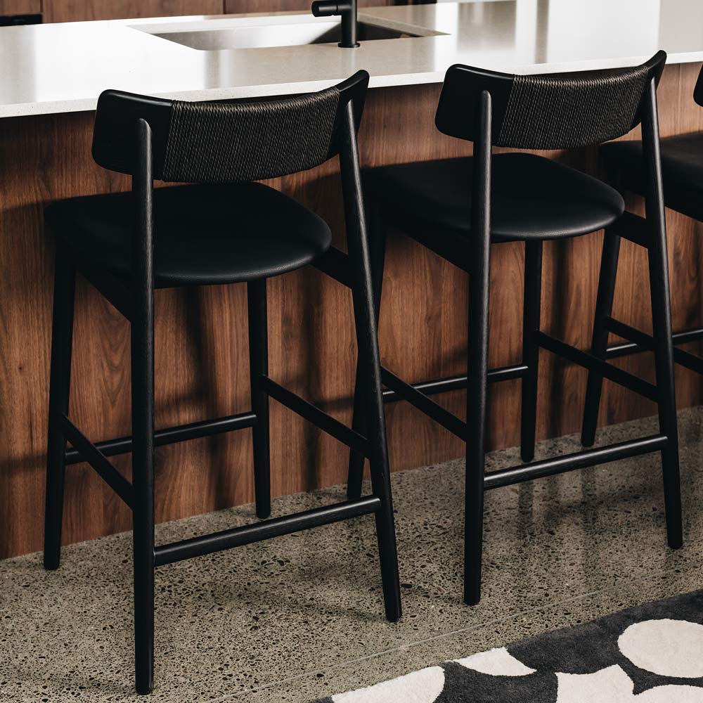 Niles High back Barstool - Black