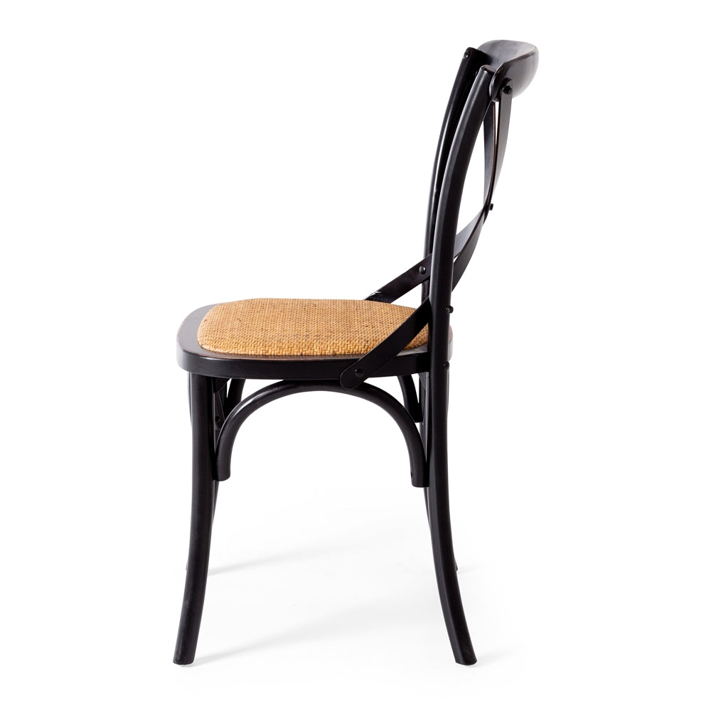 Cross Back Villa Dining Chair - Black