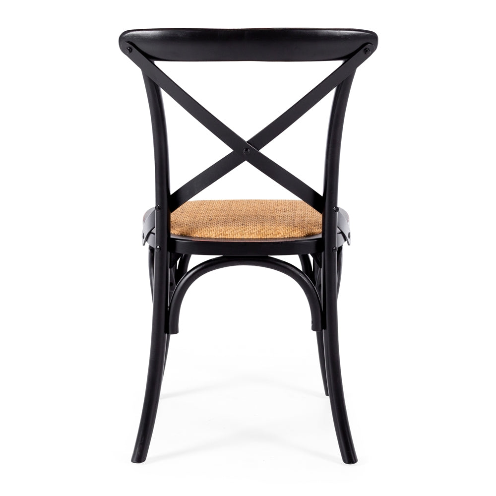 Cross Back Villa Dining Chair - Black