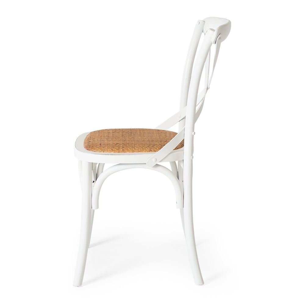 Cross Back Villa Dining Chair - Aged White