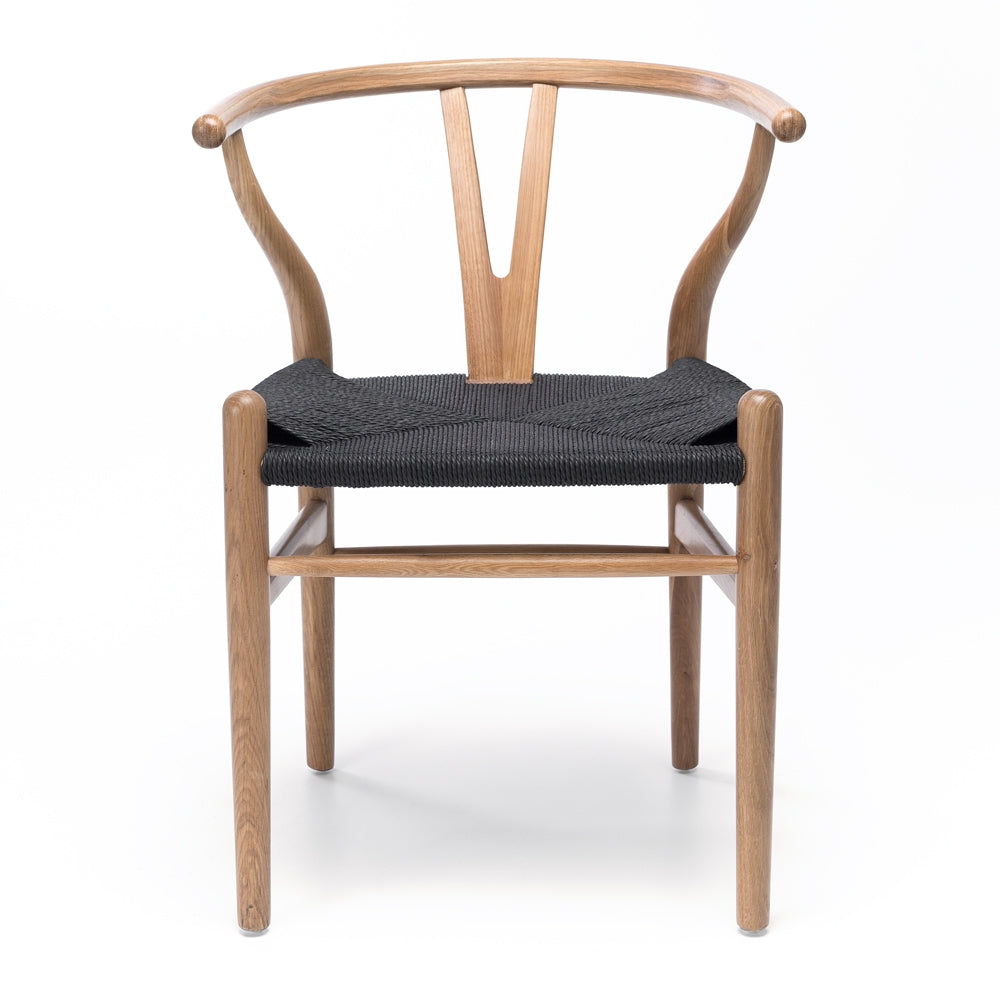 Wishbone Dining Chair - Black and Natural