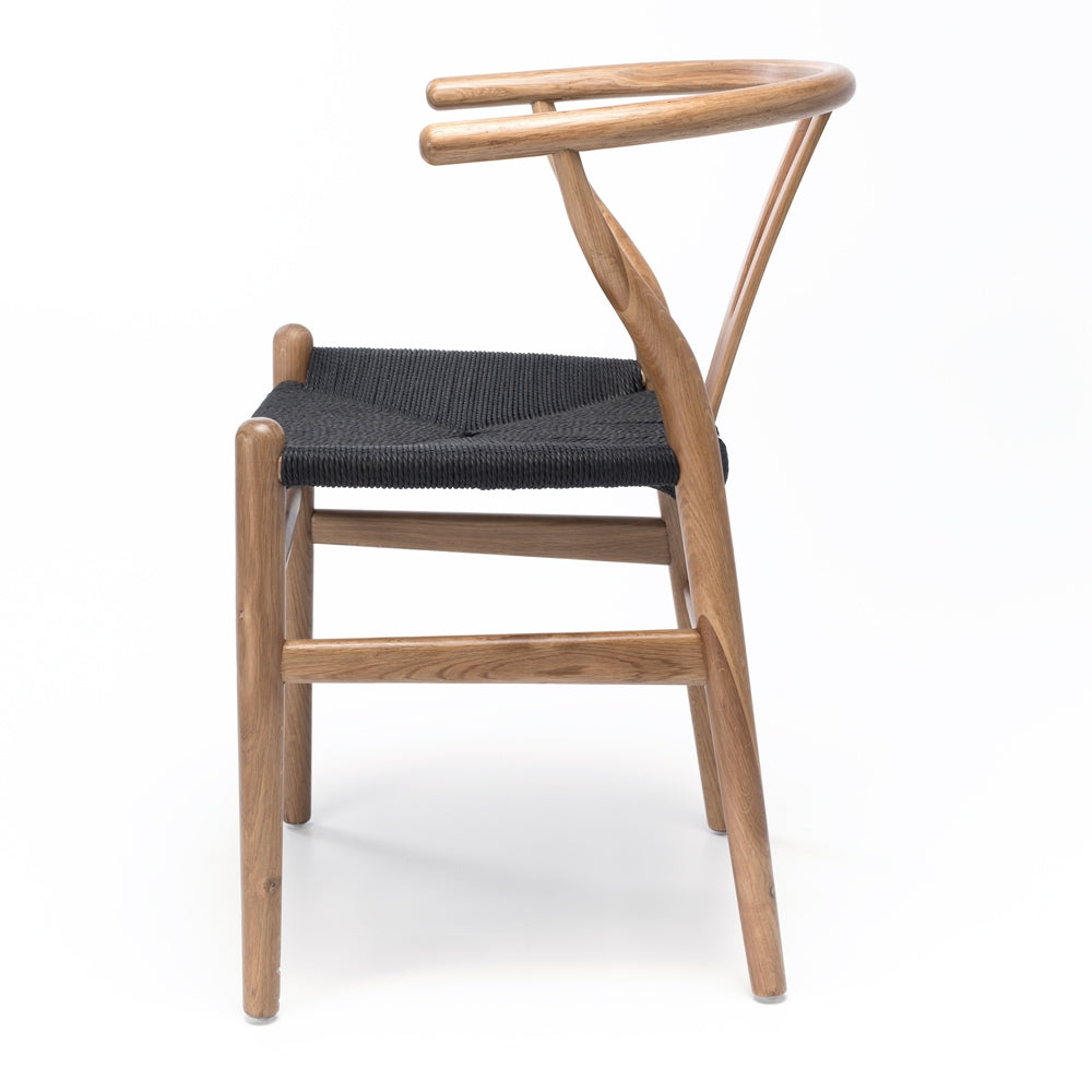 Wishbone Dining Chair - Black and Natural