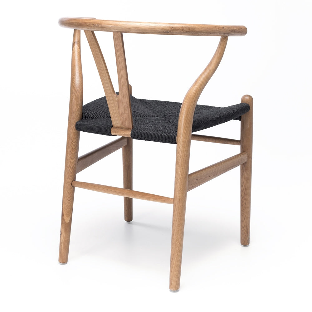 Wishbone Dining Chair - Black and Natural