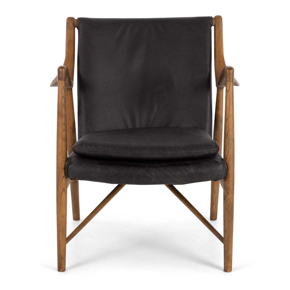 Finn Leather Armchair Black