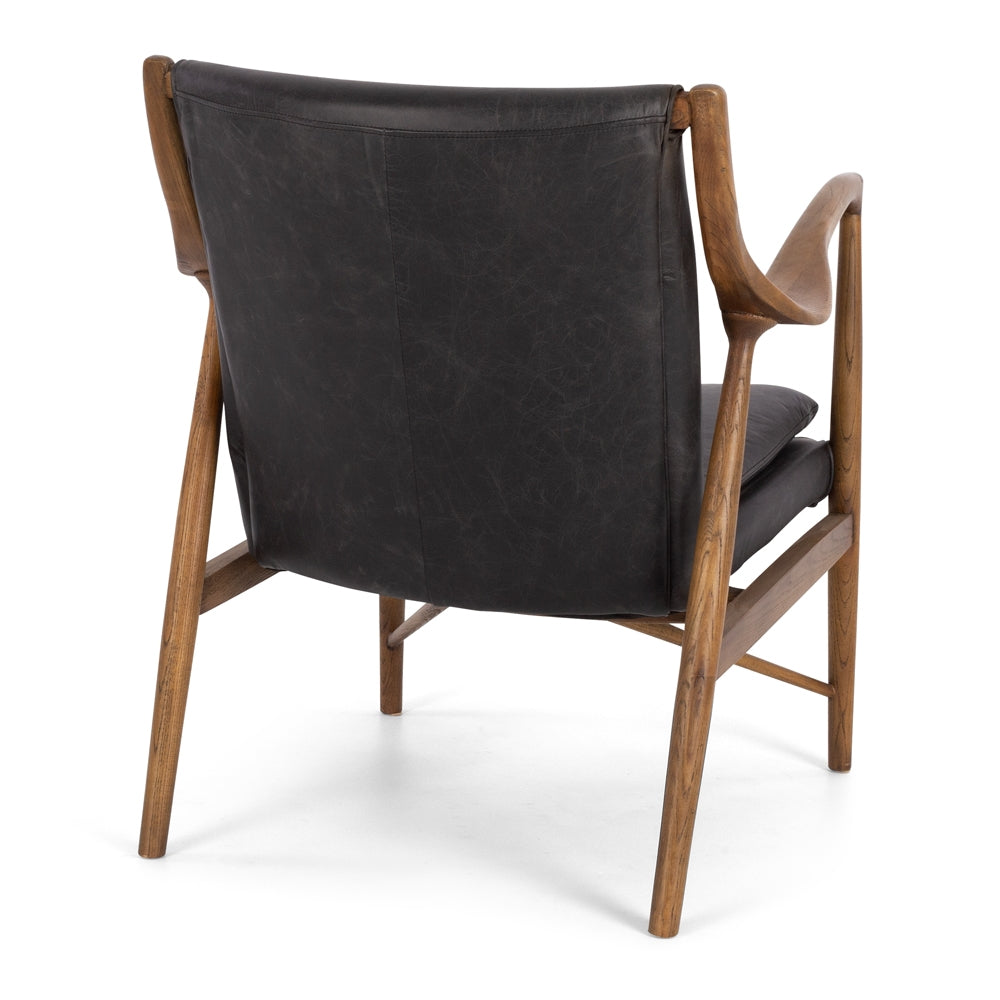 Finn Leather Armchair Black