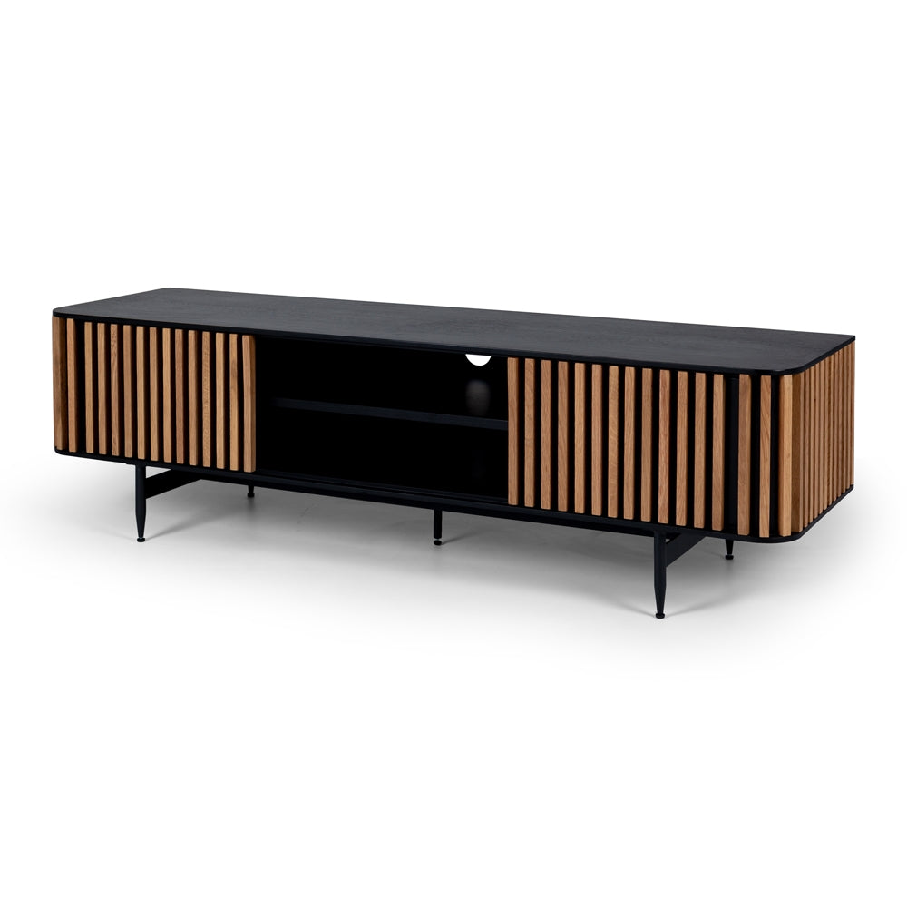 Linea TV Unit - Natural & Black