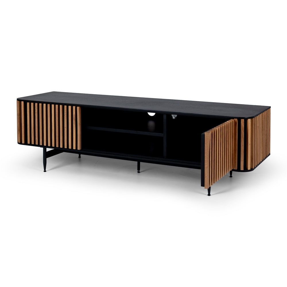 Linea TV Unit - Natural & Black