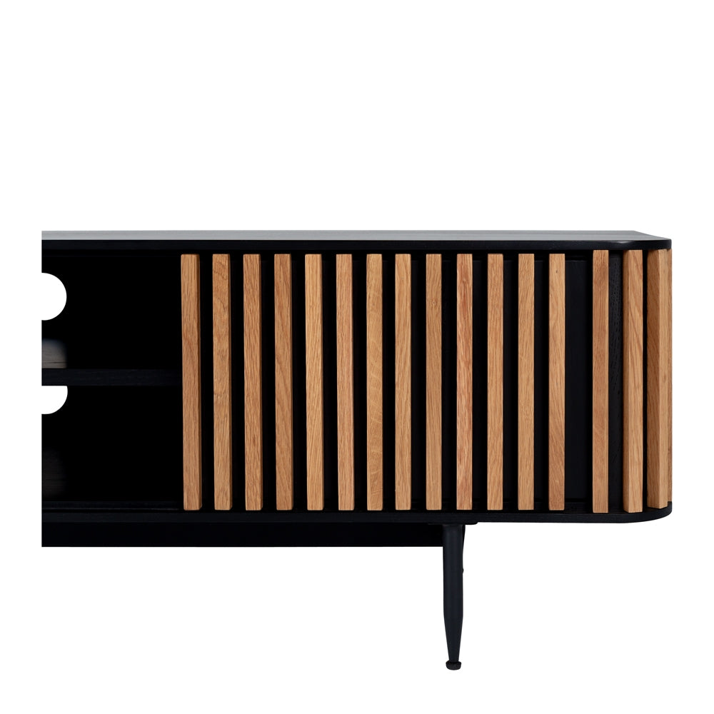 Linea TV Unit - Natural & Black