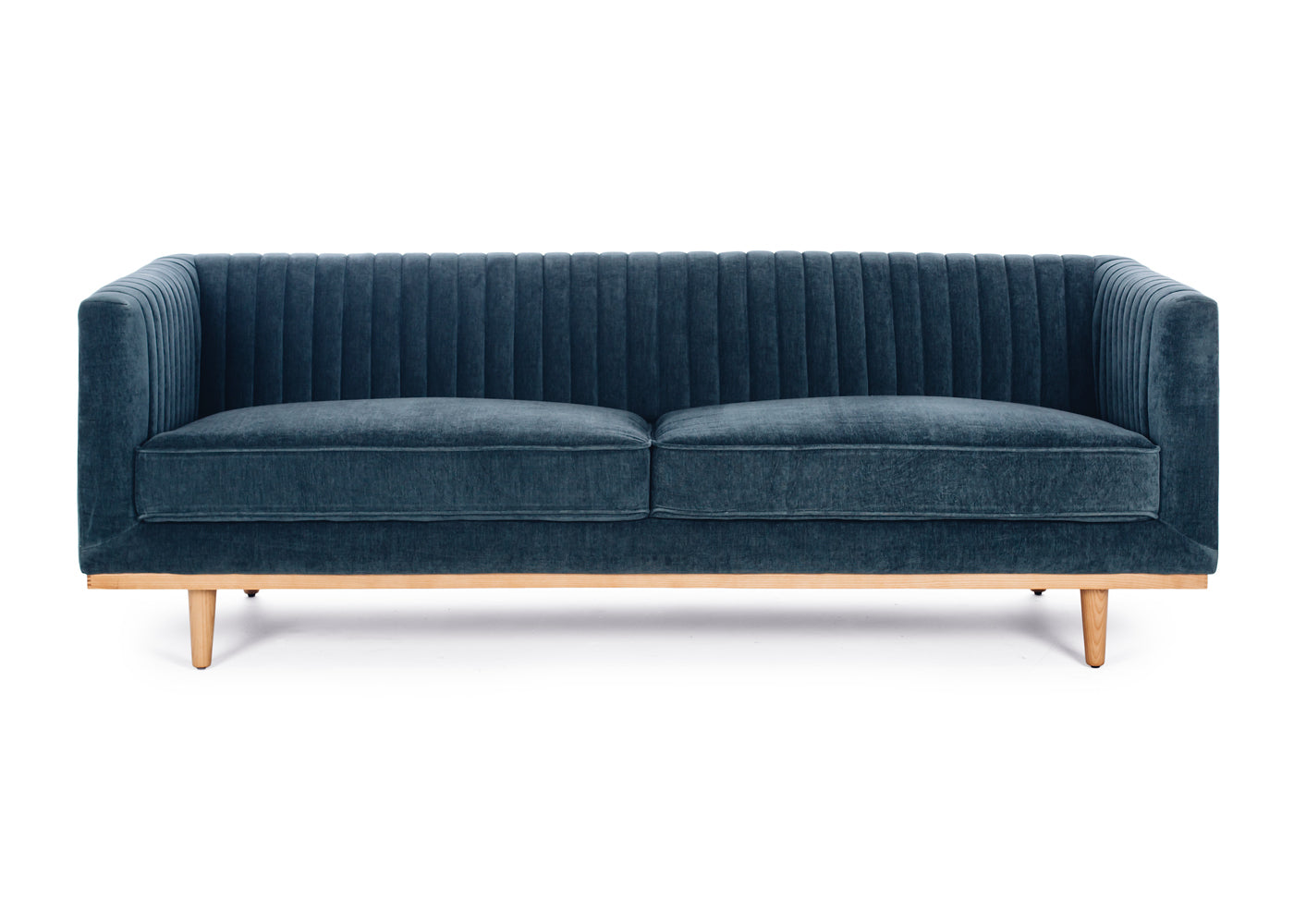 Madison Art Deco 3 seater sofa - Blue Strata