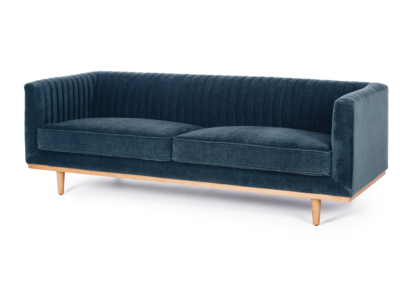 Madison Art Deco 3 seater sofa - Blue Strata