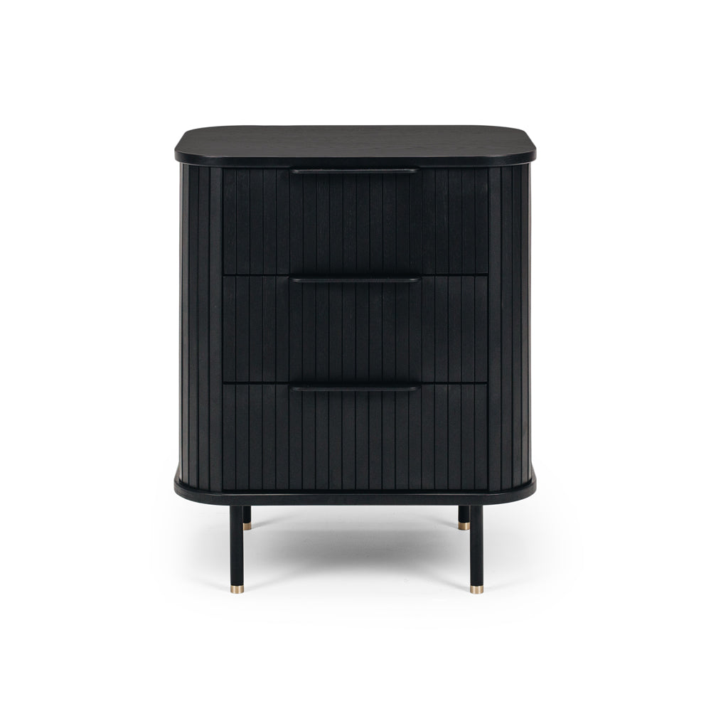 Anders 3 Drawer Bedside - Black