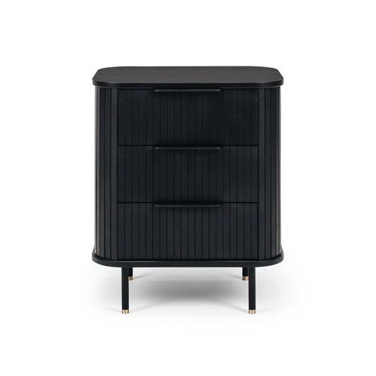 Anders 3 Drawer Bedside - Black