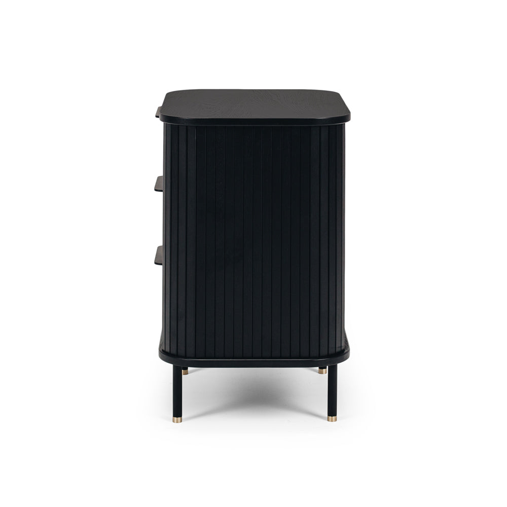 Anders 3 Drawer Bedside - Black