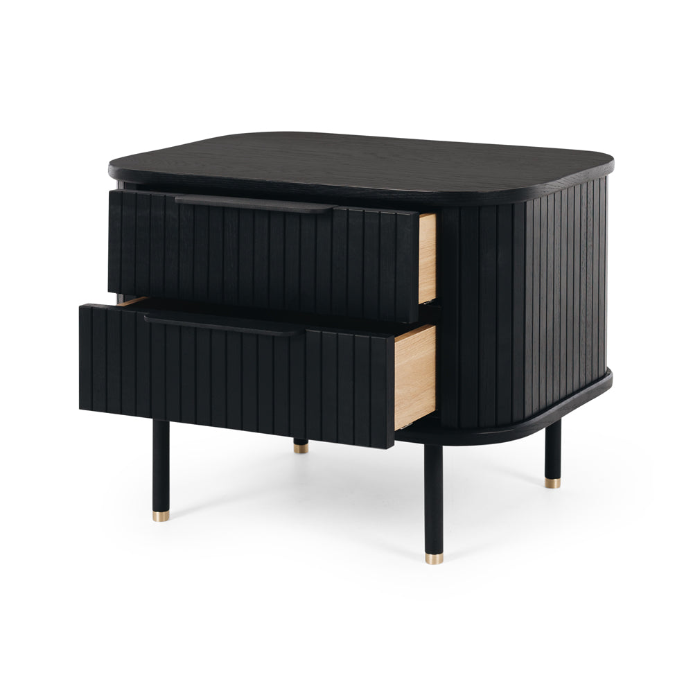 Anders 2 Drawer Bedside - Black