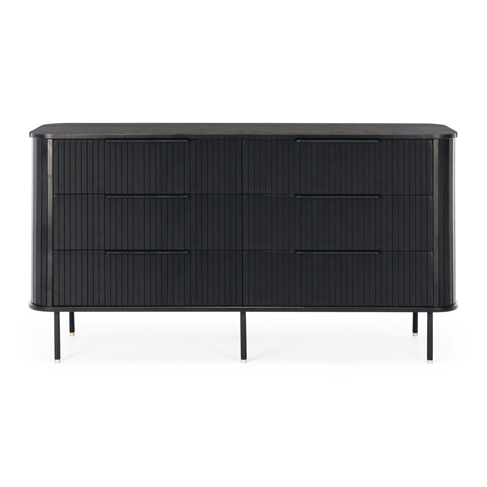 Ander 6 Drawer Dresser - Black