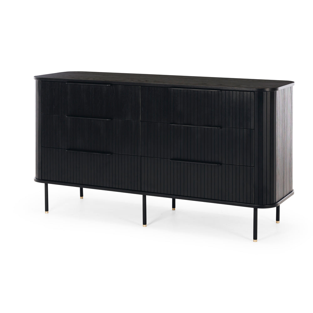 Ander 6 Drawer Dresser - Black