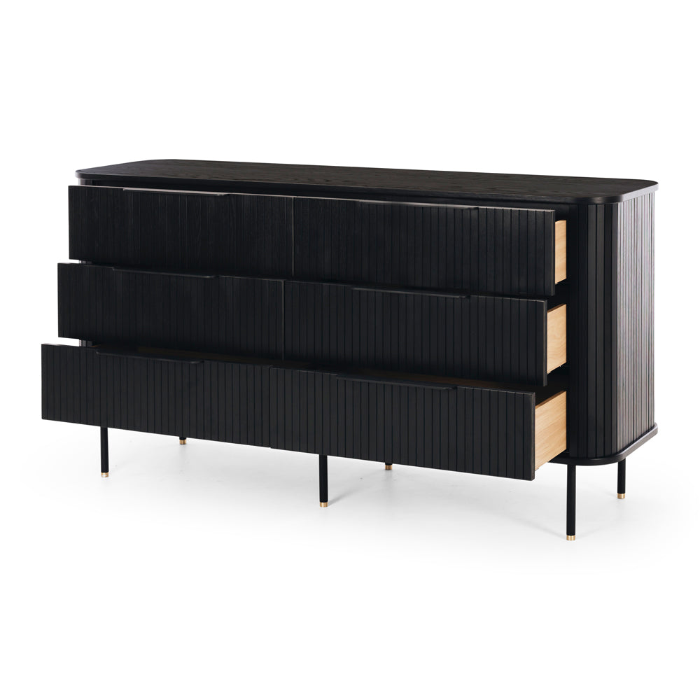 Ander 6 Drawer Dresser - Black