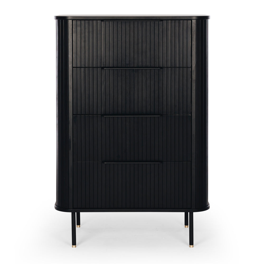 Anders 4 Drawer Tallboy - Black